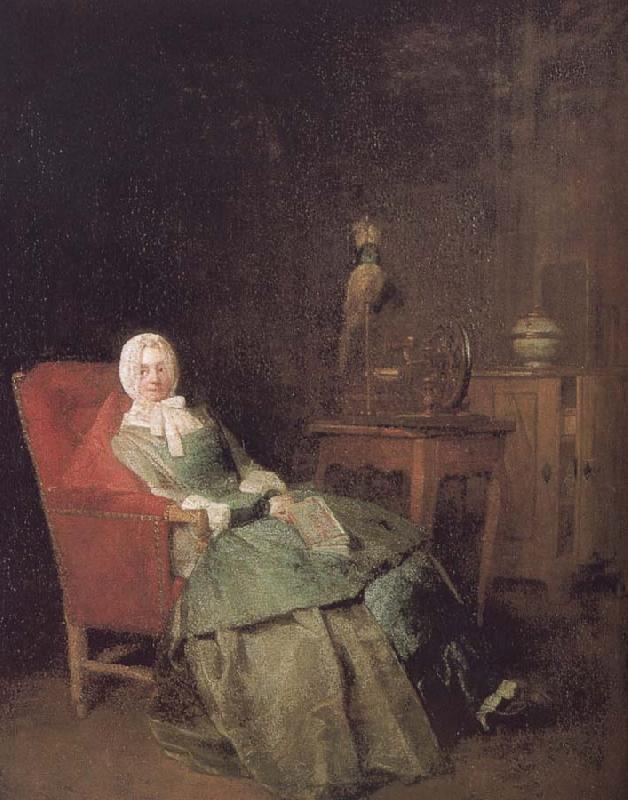 Jean Baptiste Simeon Chardin Take the book of women France oil painting art